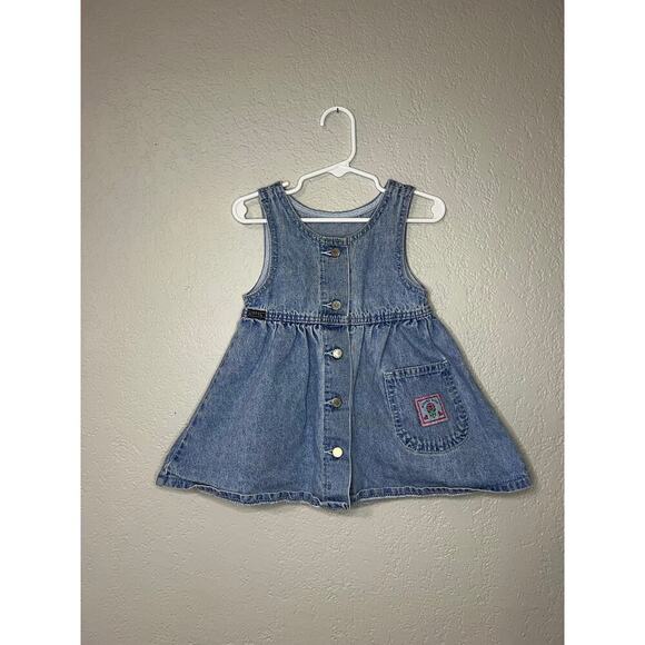 vintage Girls LEE Denim Dress Light Wash USA Made - Picture 1 of 5